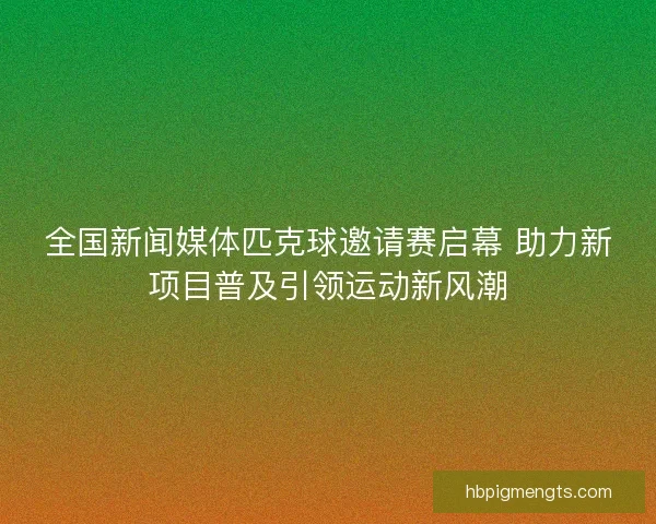 全国新闻媒体匹克球邀请赛启幕 助力新项目普及引领运动新风潮